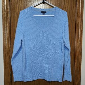 Women's Tommy Hilfiger Blue Cable Knit Sweater, Size XXL